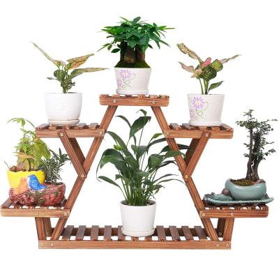 China 6 Tiered Plant Stand Wood Pine Modern Indoor Outdoor for sale