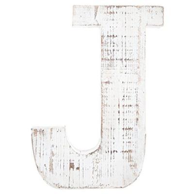 China Europe Distressed Letter J White Free Standing Alphabet Wooden Letters for sale