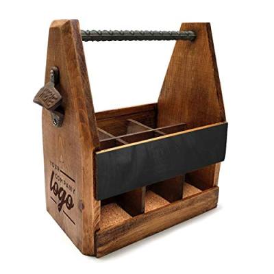 China Europe Handcrafted Wooden Beer With Chalkboard Bottle Opener Wooden Beer Cart for sale