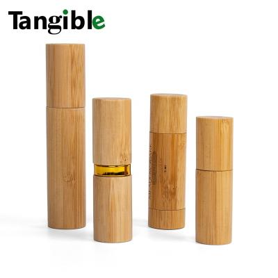 China SRS Cosmetic Environmental Friendly 5ml 8ml 10ml 15ml 20ml Roll On Bottle Bamboo Essential Oil Bottle for sale