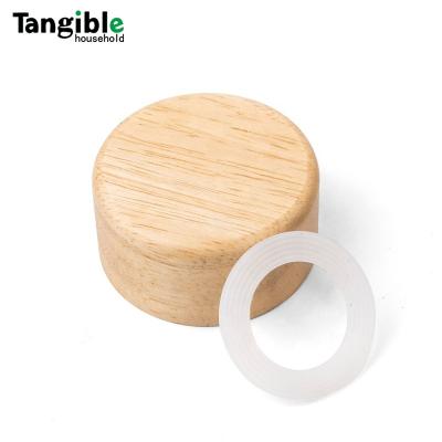 China No Puddle Manufacturers Customize A Variety Of Wooden Lid Creative Wood Jar Rubber Wood Cup Honey Woodworking Cover Solid Wood Bamboo Customized Lid for sale