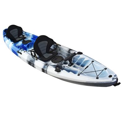 China Sit on Top New Trend Good Price Rays 2+1 Sit on Top Outboard 370cm Family Kayak Fishing Kayak for sale