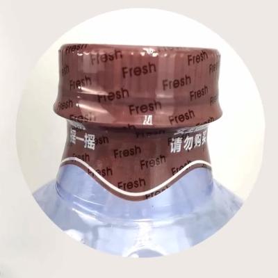 China Heat Sensitive Custom Shrink Cap Label, Neck Label, 5 Gallon Shrink Cap Seal, Bottle Neck Shrink Sleeve for sale