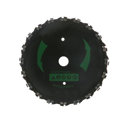 China Saw Chain Cutter Head 65MN 9 Inch Metal Cutting Saw Blade Lawn Mower Accessories for sale