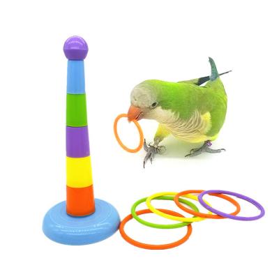 China Viable Wholesale Adjustable Bird Throwing Game Parrot Threshing Intelligence Training Interactive Puzzle Chewing Toy for sale