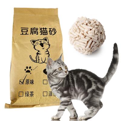 China Viable Wholesale Bulk Tofu Package Cat Litter For Pet Shop Nature Cat Litter Sand 10KG 30L Per Bag for sale