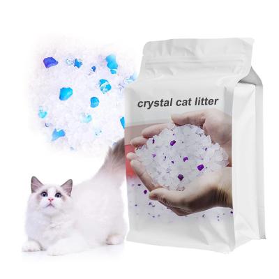 China Highly Absorbent Sustainable Natural Micro Crystal Cat Litter 3.8L Non Clumping Silica Gel Cat Litter Sand Crystal Cat Litter Arena for sale