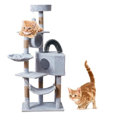 China OEM Viable Large Cat Tower Tree Big Condo Cat Villa House Scratching Tree Modern Cat Furniture From Manufacturer for sale