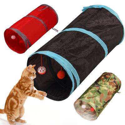 China Cat Tunnels Collapsible Kitty Viable Tunnel with Ball Cat Hidden Play Tube Toy Cat Interactive Tunnel Toy for sale