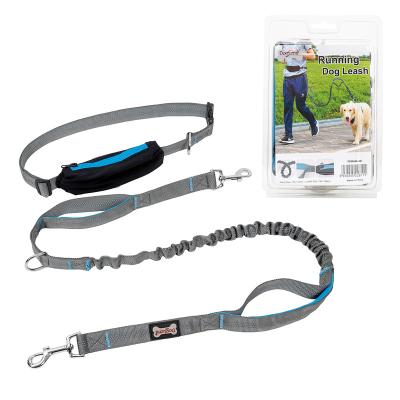 China Padded Professional Dog Leash Running Rope With Bag Retractable Pet Restraint Belt Hands Free Walking Dog Leash for sale