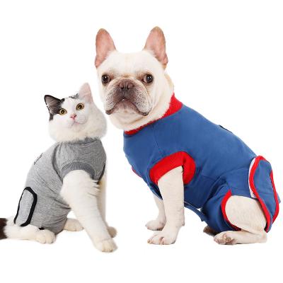 China Viable Anti-licking Surgical Dog Cat Recovery Shirt Pet Recovery Suit For Cat Abdominal Wounds Cone Bandages Dog E-collar Alternative for sale