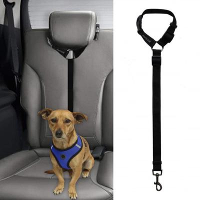 China Custom Logo Pet Dog Cat Seat Stocked Belt Car Headrest Car Seat Belt for Dogs Safety Vehicle Pet Adjustable Seat Belt for sale