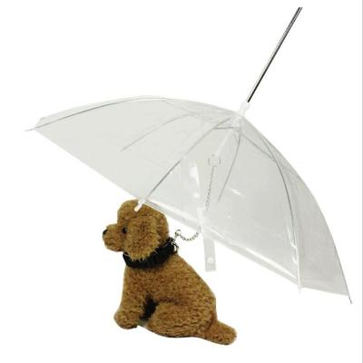 China Sustainable Pet Umbrella With Snow Chains Day Rain Doggie Leash Walking Umbrella For Dogs for sale