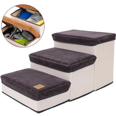 China Breathable 3 Step Folding Dog Ramp Pet Steps Foldable Pet Beds & Accessories DOGLEMI Solid 10PCS Pet Beds Sofa Bed Pet Ladder Stairs Color Box for sale