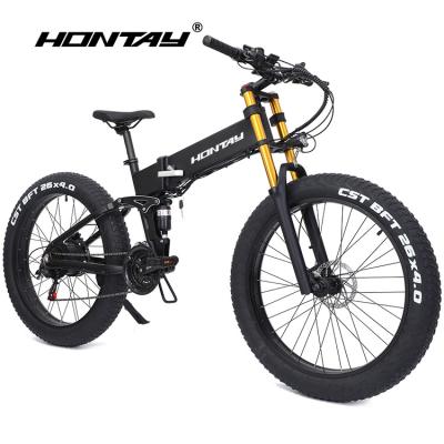 China 6061 Aluminum Alloy 750 wat 48 v 26 inch fat tire mountain full suspension electric bike with suspension for sale