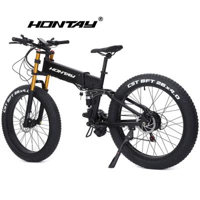 China 6061 Aluminum Alloy e bike mountain beach snow off road dirt bicycle full suspension folding electric fat tire bike for sale