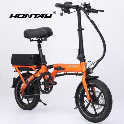 China Aluminum Alloy manufacturer oem wholesale custom foldable electric bicycle hybrid city bike 14 inch folding electric bike with suspension for sale