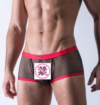 China Antibacterial In Stock Super Sexy Mens Underwear Sexy Gay Mesh Shorts Men Underwear for sale