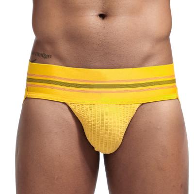 China New OEM breathable 7CM wide waistband knitted cotton solid color custom men's underwear gay men's sexy jockstrap for sale