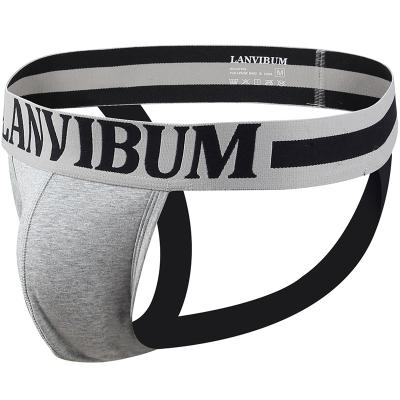 China Lanvibum Men's High Quality Low Rise Underwear Calzoncillos Hombre Jockstrap Men's Gay Underwear Thongs Hombre for sale