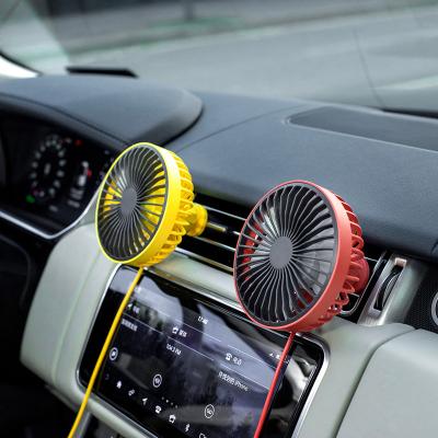 China Hot Selling Air Conditioner Fast Cooler Fan Connect Rotating Fan Mini Car Fan With Portable USB Vehicle Clip LED for sale