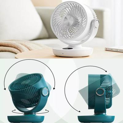 China New Digital Display Remote Control Automatic Head Rotating Desktop Fan Mini Portable Electric Recharge Air Circulate Fan for sale