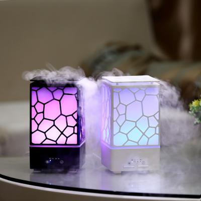 China New Design Fashion Night Light Aromatherapy Essential Oil Colored Cube Water Diffuser Ultrasonic Aroma Diffuser for 200ml for sale