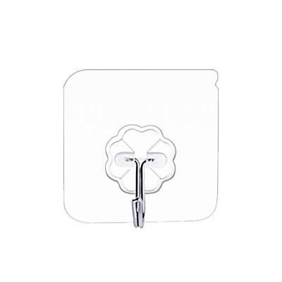 China Waterproof Wall Mounted Hole Free Hook Hot Selling Transparent Strong Traceless Hook Wall Mounted Hole Free Hook Sticky Bathroom Kitchen Hook for sale