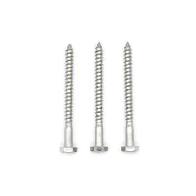 China HEX 100mm Stainless Steel  coach screws Hexagon Head Wood Screws bulk  DIN571 Plain into concrete for sale