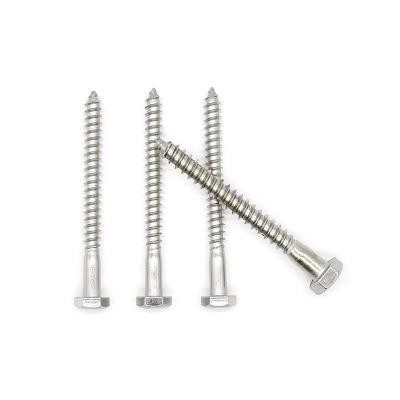 China HEX Fastener Manufacturer Stainless Steel Hexagon Head Wood Screws DIN571 A4-80 for Timber construction for sale