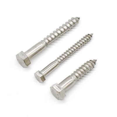 China HEX Factory price DIN571 SS304 M8*60mm Hex Wood Screw Hex Lag Bolt in solar pennel system for sale