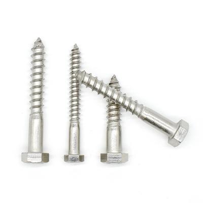 China HEX DIN571 SS304 10 x 100mm stainless steel coach screws hex head wood screws in bulk for sale