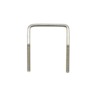 China Stainless steel 304 316 stainless steel U-bolt right angle U-shaped square tube square clamp set screw for sale