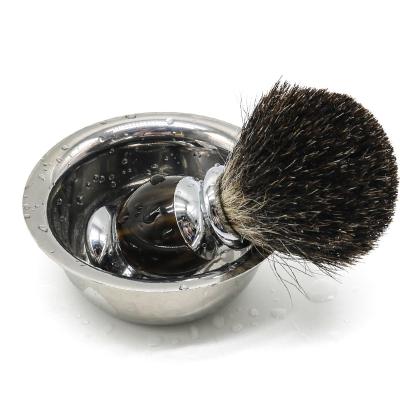 China For Shaving Brush and Soap Dispenser Brand Solid Stainless Steel Mens Beard Shaving Shaving Soap Bowl Foaming Shaving Brush Cup for sale