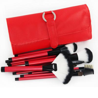 China 2019 New Fashion Red Handle Metal/Aluminum/Copper Cosmetic Brush 13pcs Gored Makeup Tool With Cosmetic Case for sale