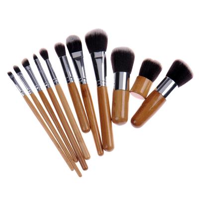 China Factory Price 11pcs Silky Soft Professional Natural Makeup Brush Set Bamboo Handle With Private Label for sale