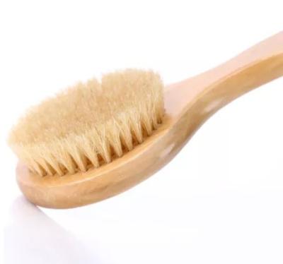 China Natural Long Handle Bristle Bath Body Brush with Long Wooden Handle for Bath Body Foot Brush for sale