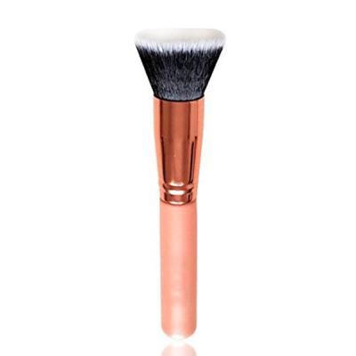 China Face Rose Gold Fiber Makeup Brush With Flat Surface for sale