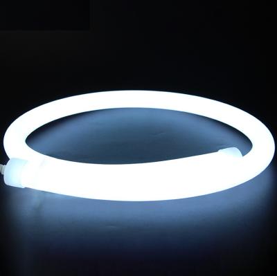 China Hotel 360 Degree 22mm Round Shape 12V Led RGB Neon Cable IP67 Neon Light Waterproof Led Strip for sale