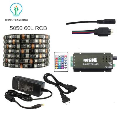 China 12v rgb 5050 ip20 copper led strip with music activated led strip control box and 24 keys IR music controller for sale