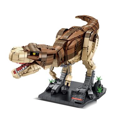 China DIY TOY Pan Lowes 611001-4 Jurassic Tyrannosaurus Rex Dinosaur Model Puzzle Children's Building Block Assembling Toy Gift for sale