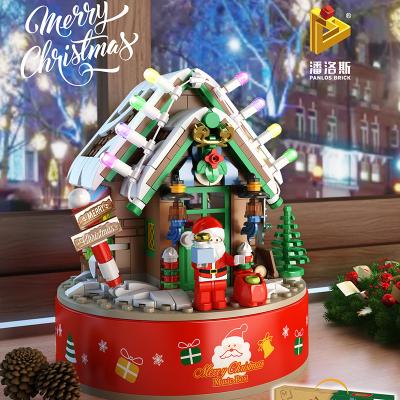 China DIY TOY Pan Lowes 656012 502pcs Christmas Chamber Music Box Toy Boys and Girls Christmas Gift Building Blocks for sale