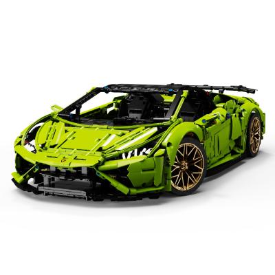 China DIY TOY Tai Gao Le T5003 3558PCS 1:8 Green Bull Rambo Sports Car Model Set Building Blocks Boy Gift Toy for sale