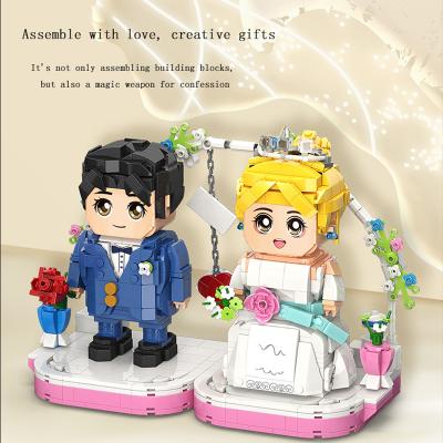 China DIY TOY Magic Domain Building Block MY83015 1222PCS Wedding Valentine's Day Gift Chinese Bu Western-style Square-headed Couples Proposal for sale