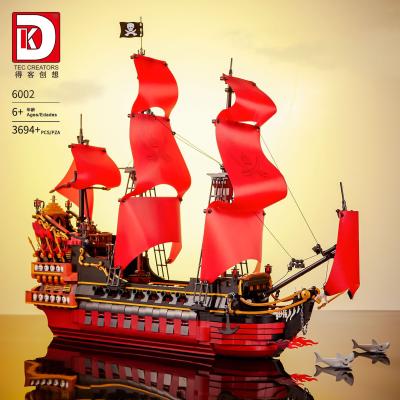 China DIY TOY NO.6002 Queen Anne's Revenge Pirate Ship Building Block Set Children Educational Toy Small Particle Bricks Assembly Model for sale