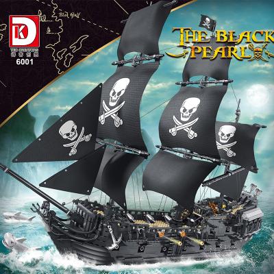 China DIY TOY NO.6001 Movie Black Pearl Pirate Ship Model Small Children Educational Toys Building Blocks Set Particle Assemble Bricks for sale