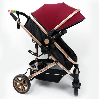 China Luxury New Baby Stroller Polyester Baby Stroller Lightweight Foldable Pram Buggy 3 In 1 Pram for sale