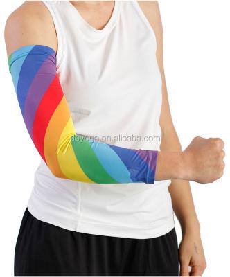 China Custom cheap lycra sublimation protective sports antibacterial arm sleeves for sale