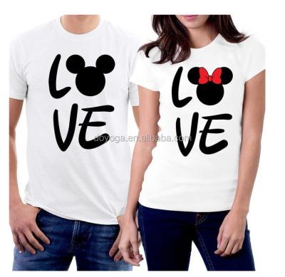 China 100% Cotton Anti-Shrink Screen Printing Hot Sale Couple T-Shirt From China for sale