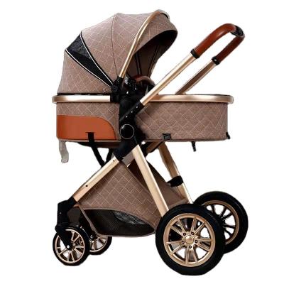 China Hot Sale Wholesale Multi-Function Adjustable Luxury Baby Small Aluminum Alloy Easy Foldable Lightweight Baby Carriage With Canopy for sale